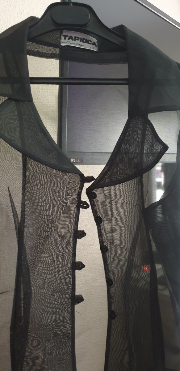 sobrecamisa transparente negra T.44