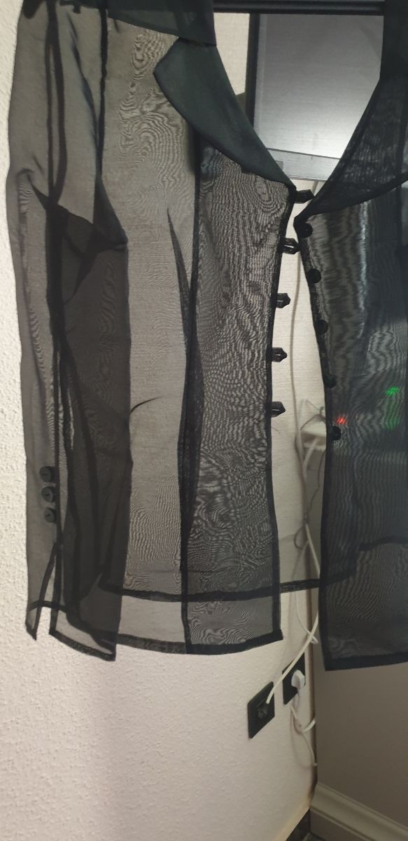 sobrecamisa transparente negra T.44