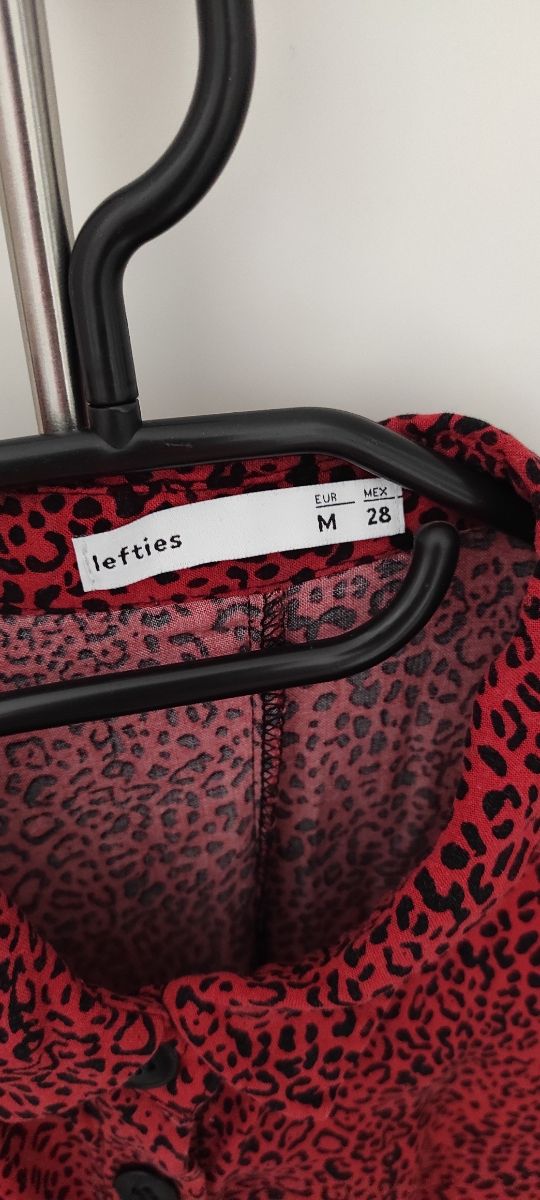 vestido camisero print animal rojo-negro