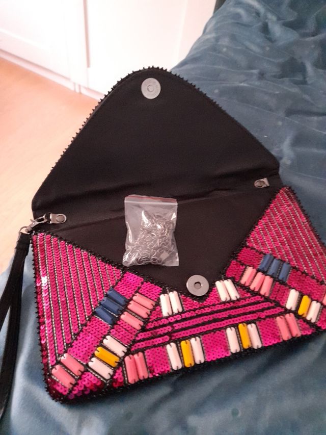 bolso fiesta rosa piedra