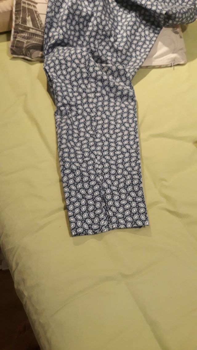 pantalon  azul y blanco fino 