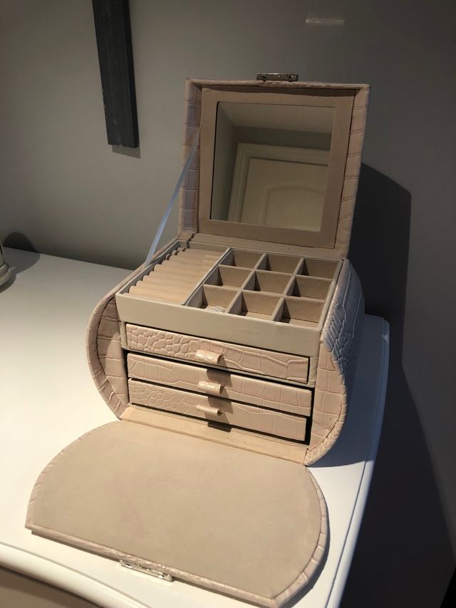 Joyero rosa palo de piel 