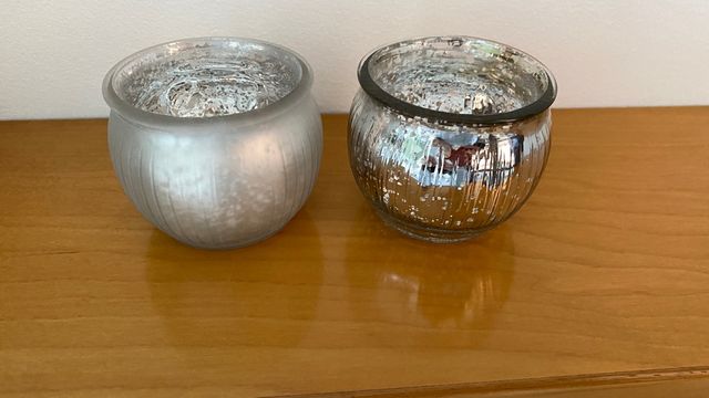 Coppia portacandele in vetro