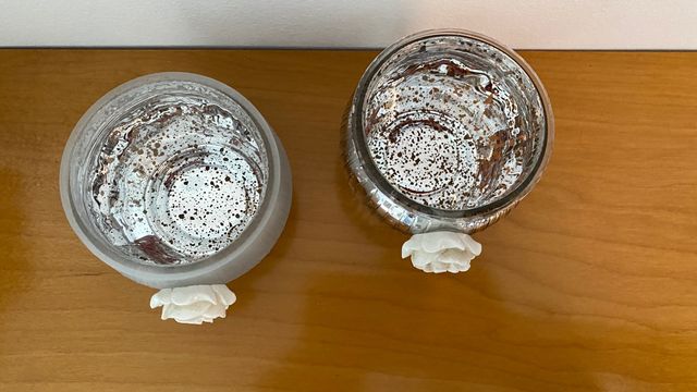 Coppia portacandele in vetro