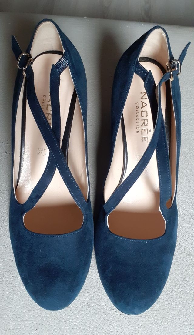 Scarpe décolleté n. 38 blu praticamente nuove