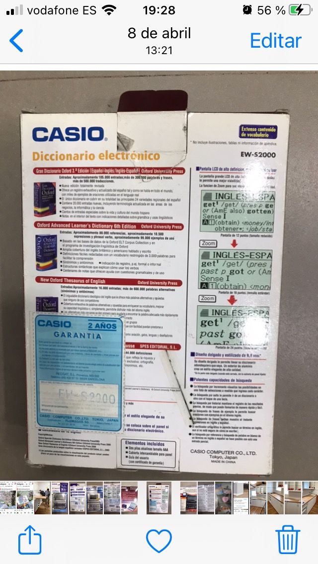 Traductora Casio Español- ingles