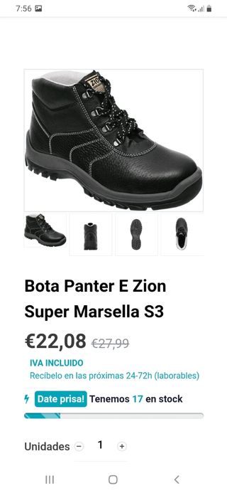 Botas seguridad Panter Zion. Talla 46 de segunda mano por 17 EUR en Maçanet  de la Selva en WALLAPOP