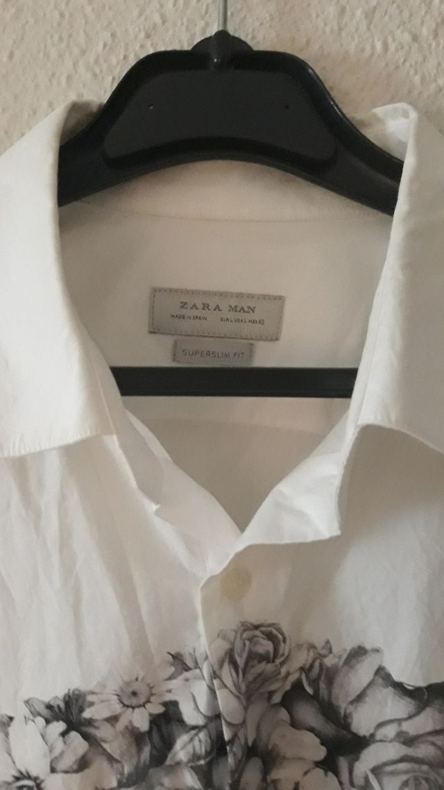 camisa Zara Man detalle calavera talla 42 