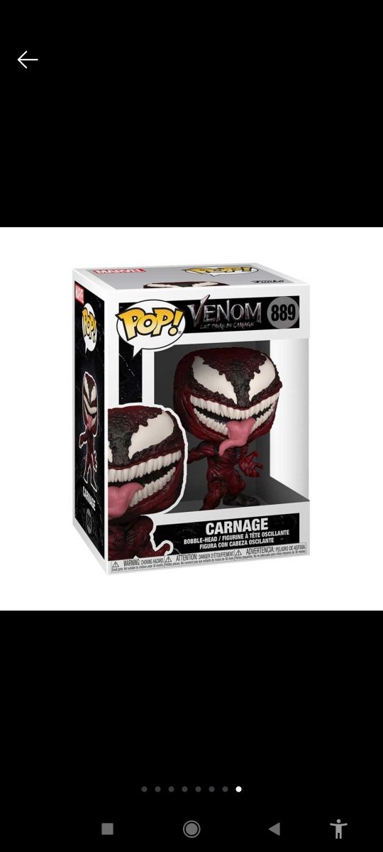 Funko POP carnage Venom marvel