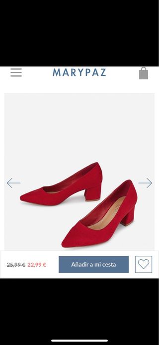 Zapato rojo tacón de segunda mano por 14 EUR en Santander en WALLAPOP
