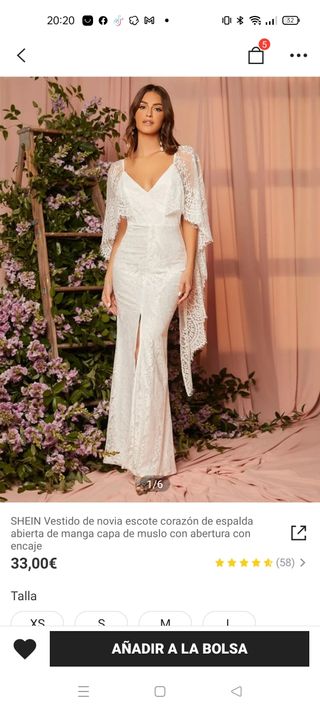 Vestido fiesta novia shein de segunda mano por 33 EUR en A Coruña en  WALLAPOP