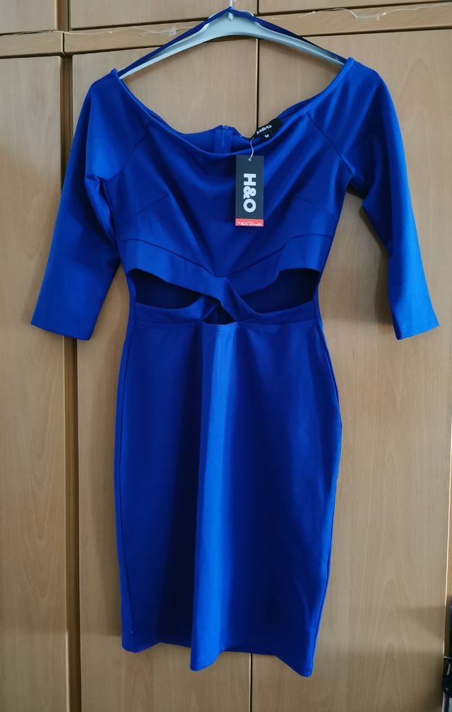 vestito blu midi nuovo