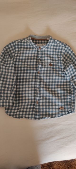 Camisa cuadros verde agua talla 2-3 años, Zara de segunda mano por 5 EUR en  Badajoz en WALLAPOP