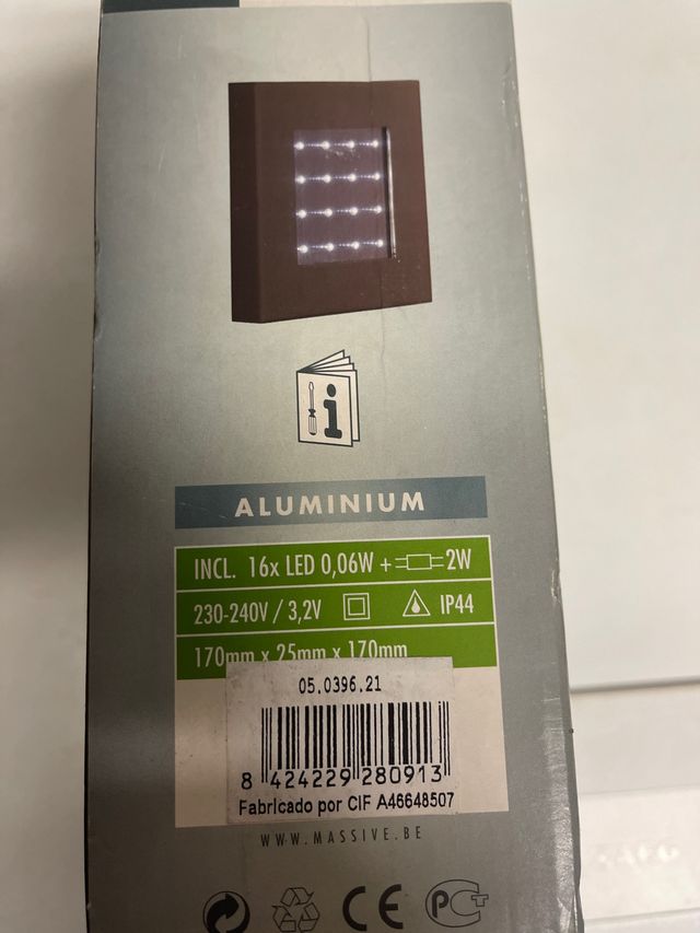 Aplique lámpara pared led metal 