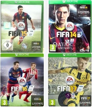 4 JUEGOS XBOX ONE  FIFA 14,15,16,17,