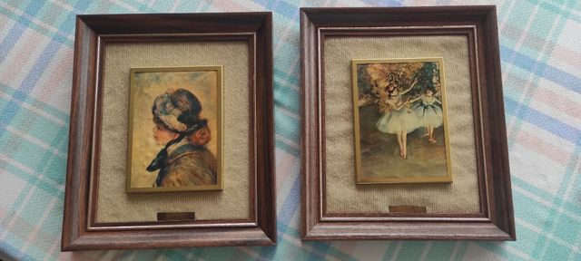 Dos cuadros con esmalte