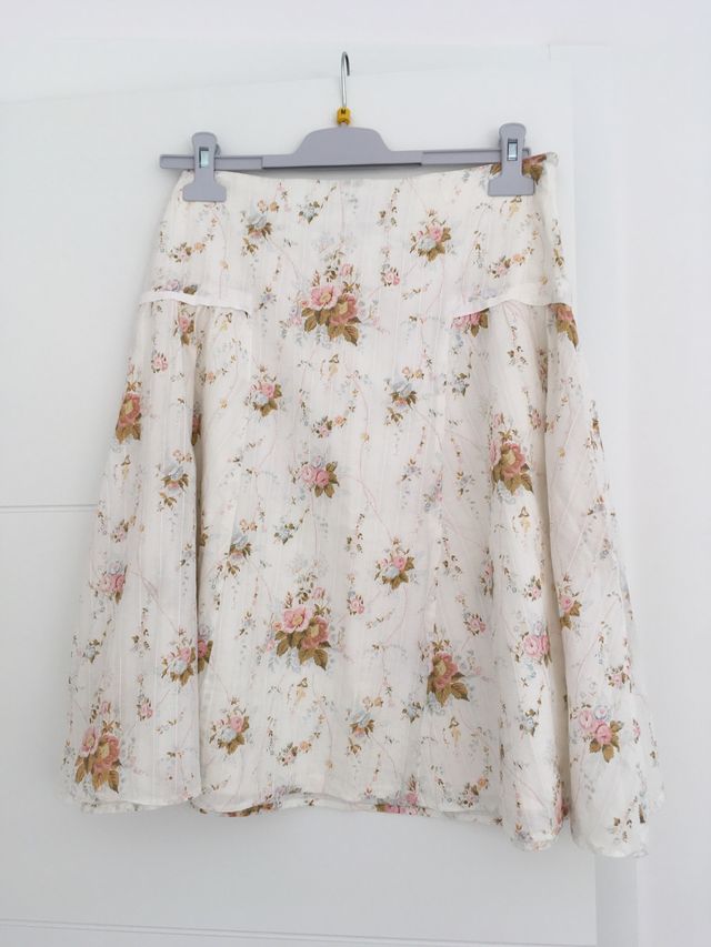 Falda flores de algodón/ gasa