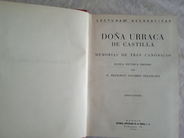 Libro Quo vadis, Fabiola, Doña Urraca, El Jorobado