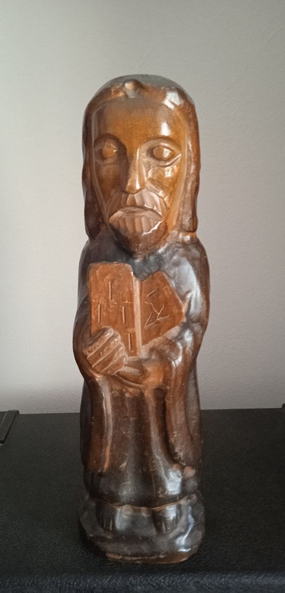 Estatuilla De Moisés vintage tallada a mano
