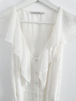 Vestido plumeti blanco Uterqüe - UTERQÜE