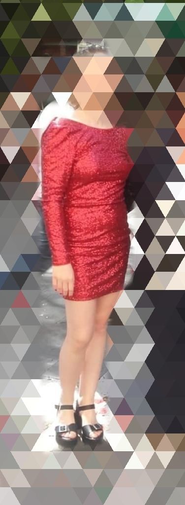 Vestido rojo lentejuelas