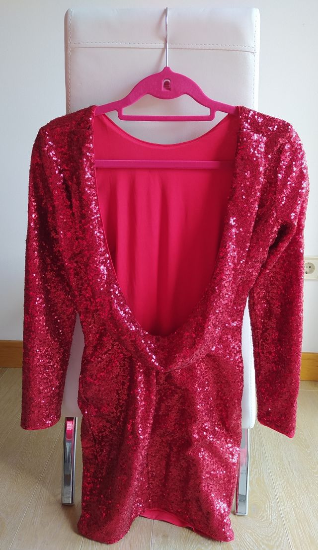 Vestido rojo lentejuelas