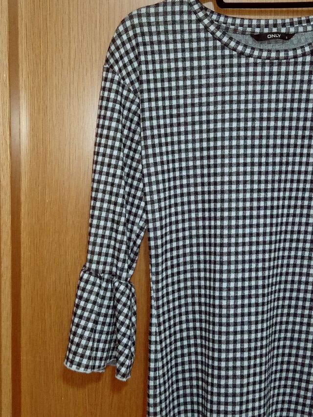 Vestido corto de pata de gallo Only talla S