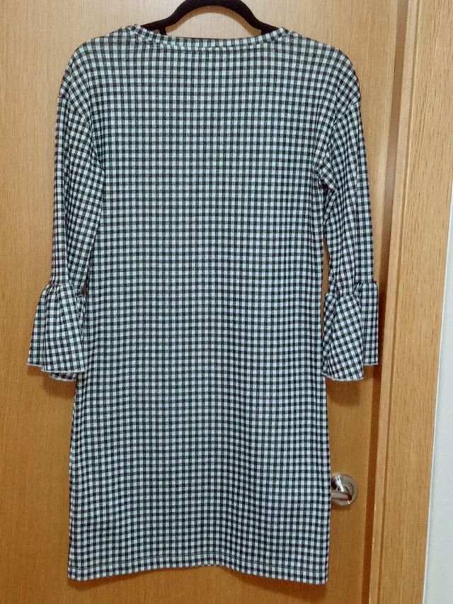 Vestido corto de pata de gallo Only talla S