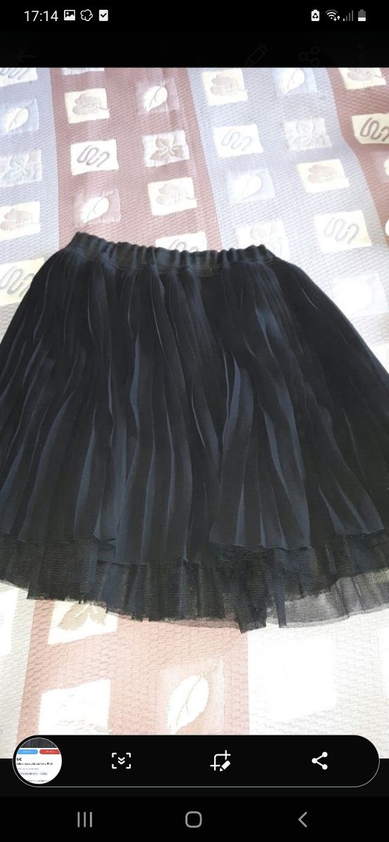 falda negra plisada talla 10 12