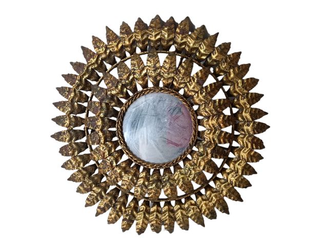 Specchio solare doppio in oro battuto