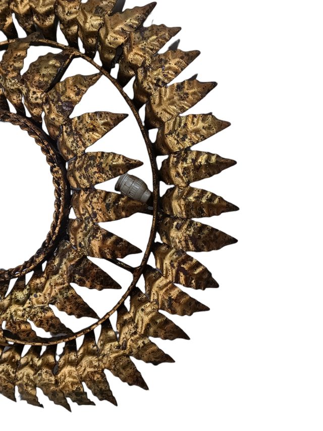 Specchio solare doppio in oro battuto