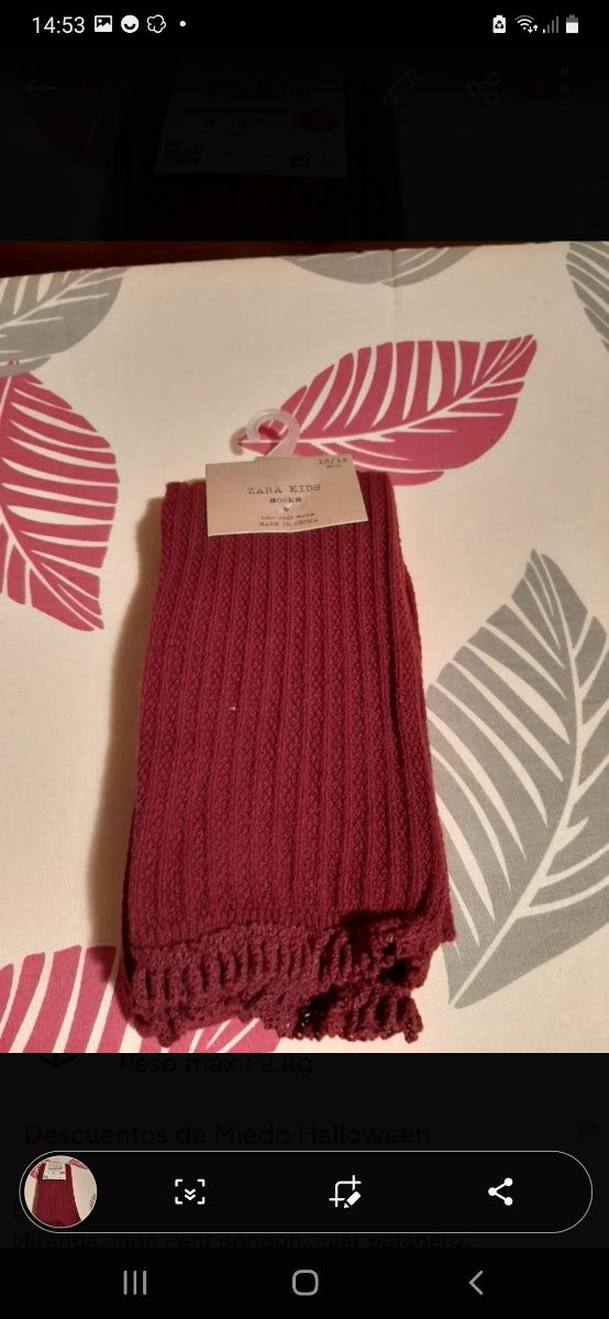 calcetines largos niña tslla 13 14 NUEVO 