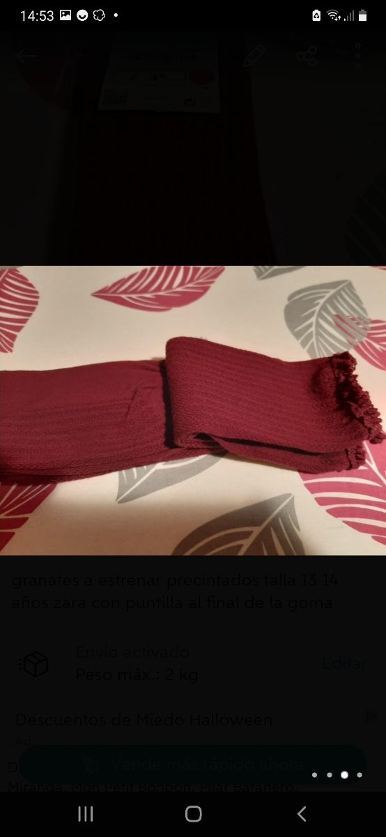 calcetines largos niña tslla 13 14 NUEVO 