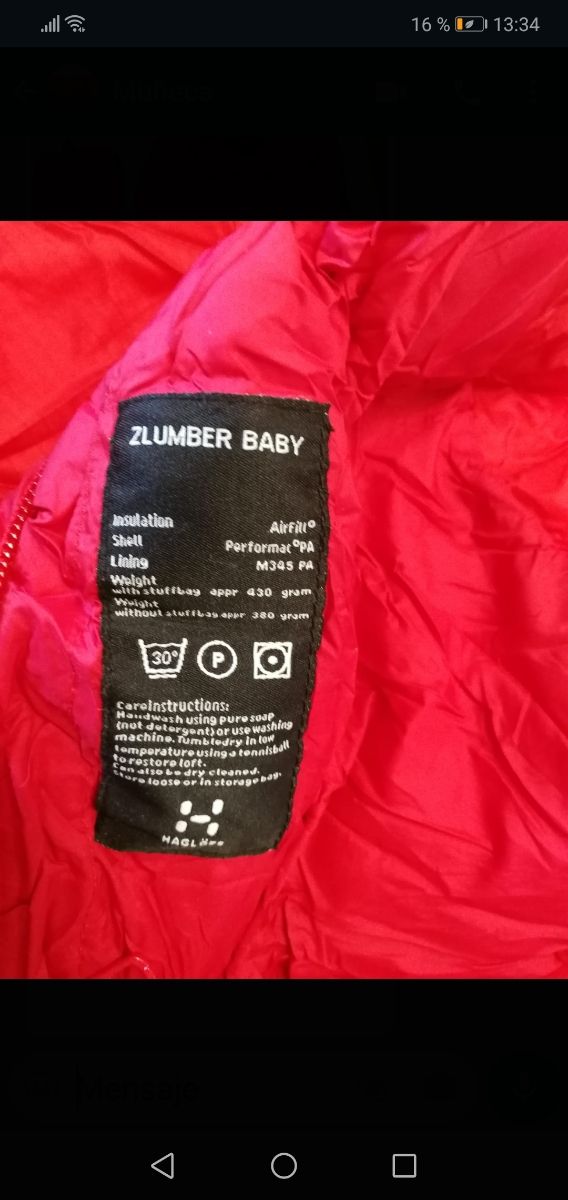 HAGLOFS saco de dormir bebé