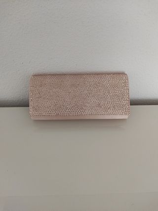 Cartera fiesta strass rosa palo de segunda mano por 2 EUR en Alicante en  WALLAPOP