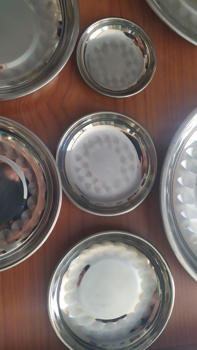 Juego de 11  platos de acero antioxidantes