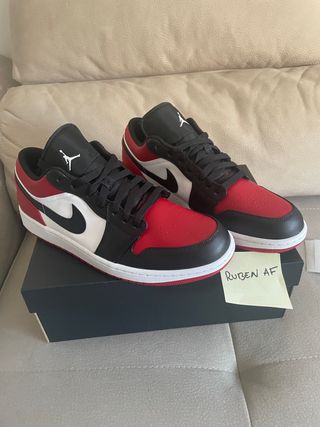 Zapatillas Jordan 1 Low bred toe talla 46 de segunda mano por 160 EUR en  Castellón de la Plana en WALLAPOP