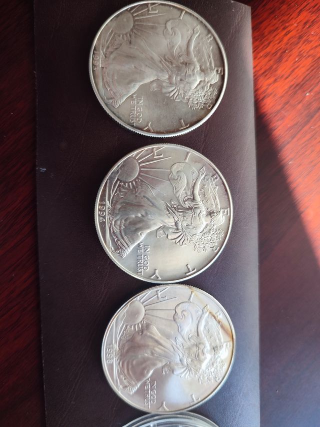 9 onzas LIBERTY varios años (1986 a 2018)