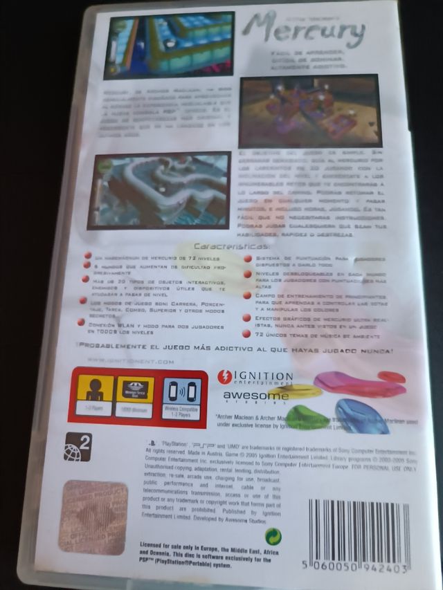 Juego PSP ARCHER MCLEAN MERCURY