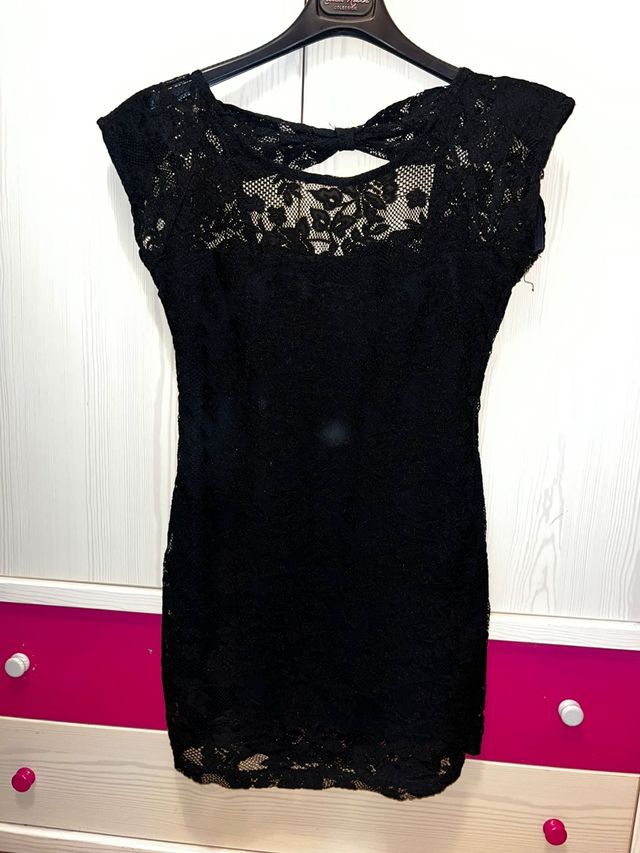 Vestido negro encaje ZARA talla L