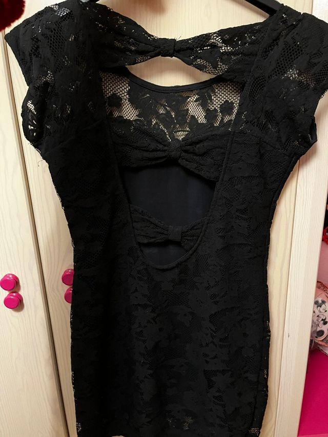 Vestido negro encaje ZARA talla L