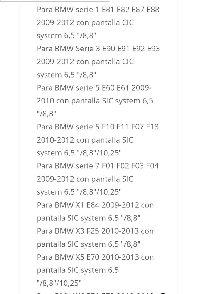 Modulo Android y Carplay bmw