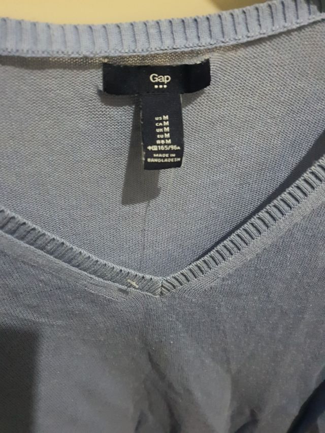 pullover misto cotone lino azzurro m