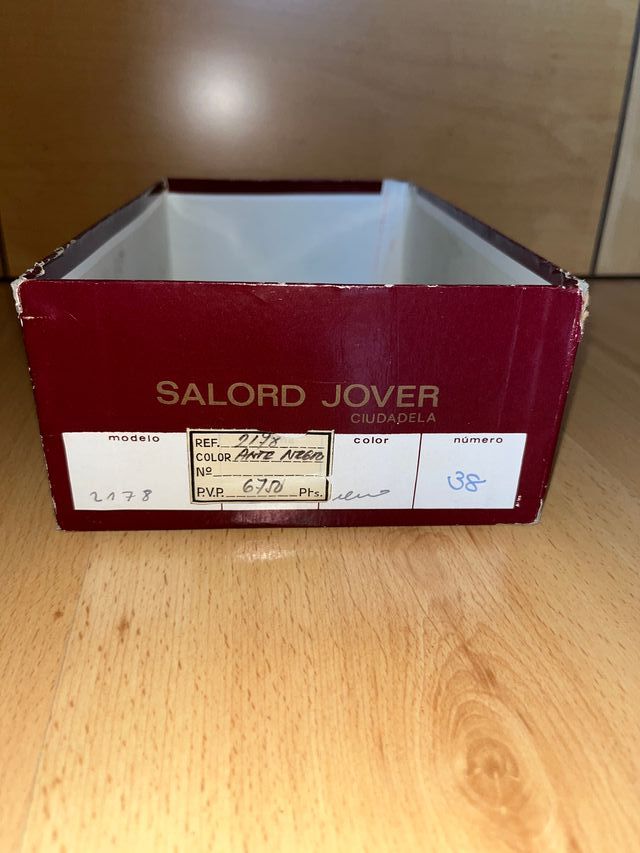 Zapatos tacón vintage cuero y ante negro talla 38