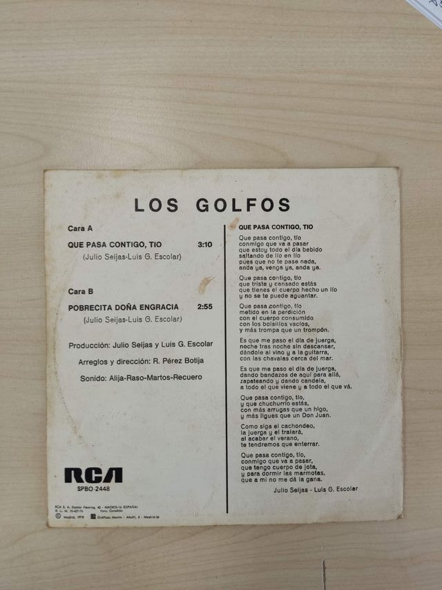 Los Golfos - Que pasa contigo, tío Vinilo