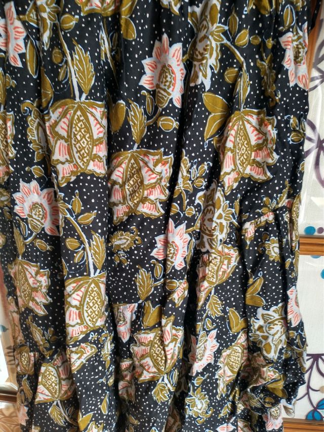 Vestido étnico de algodón, T. S, midi y ¡divinooo!