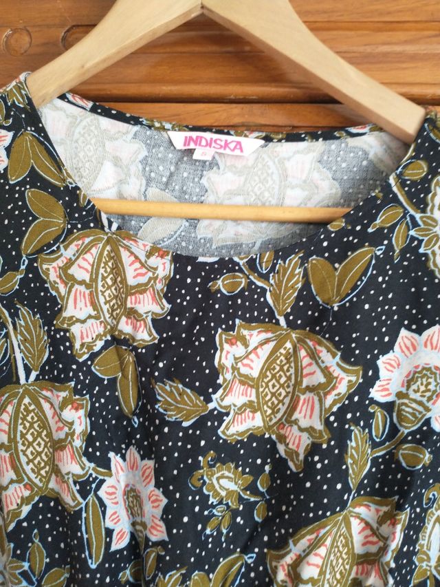 Vestido étnico de algodón, T. S, midi y ¡divinooo!