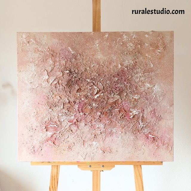 Cuadro abstracto de texturas tonos rojizos 65 x 54