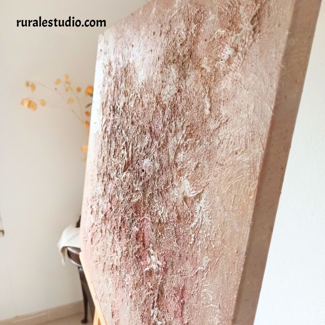 Cuadro abstracto de texturas tonos rojizos 65 x 54