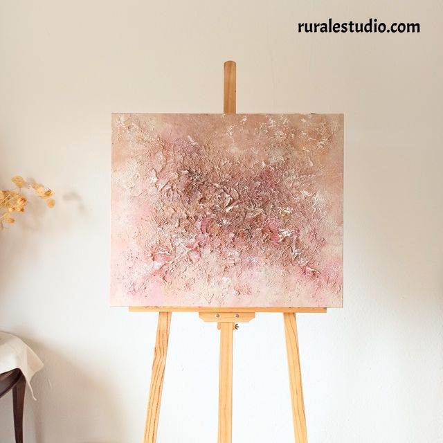 Cuadro abstracto de texturas tonos rojizos 65 x 54